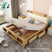 Wooden Storage Bed Lift Up Bedboard Ottoman Bed